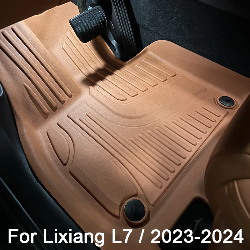 

Car Floor Mats for Lixiang L7 2023 2024 Orange Trunk Mats Waterproof Non-slip Foot Pad TPE Car Carpet Black Floor Liners