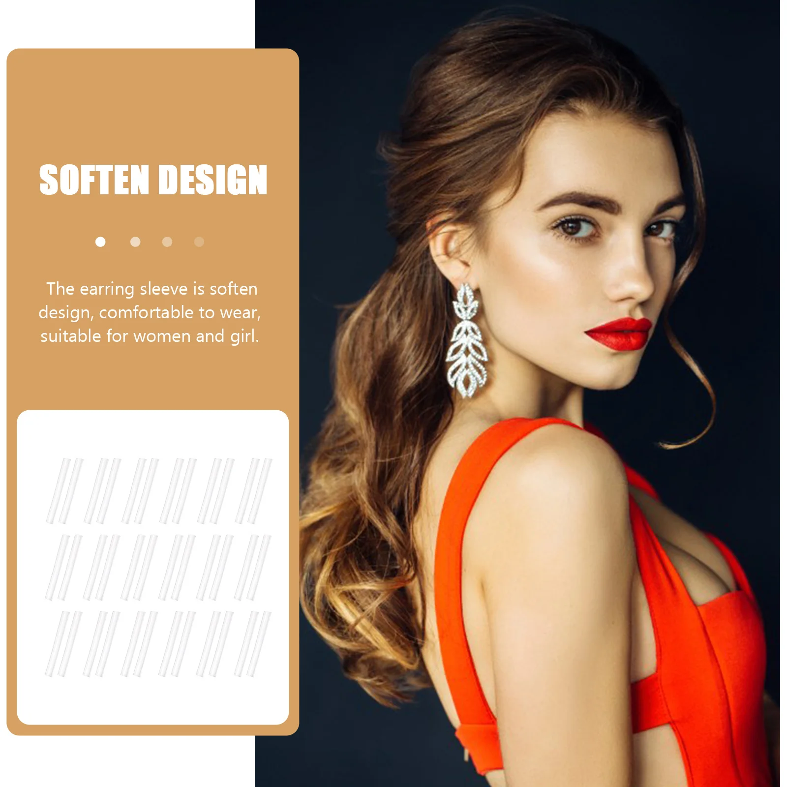 

50Pairs Soften Silicone Earring Sleeves Anti-Allergy Protector for Sensitive Ears Easy Install Earring Sleeves