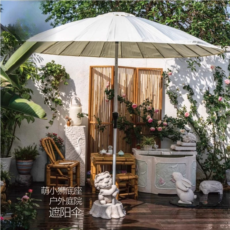 Chinese-style courtyard garden arrangement, outdoor parasol, outdoor villa courtyard umbrella, terrace, yard sun umbrella
