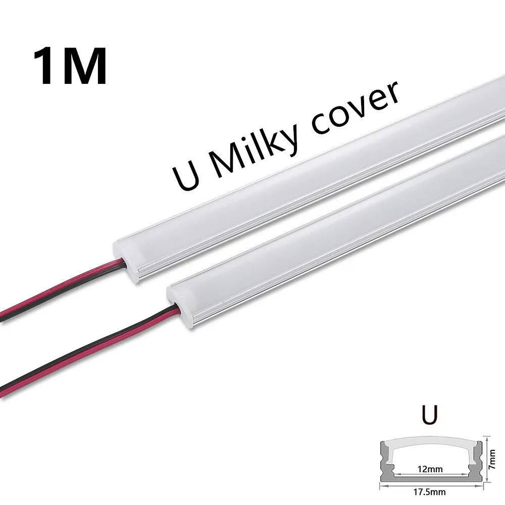 1 Meter 72LEDs Super Bright  DC12V Led light bar Strip U/V Aluminum Profile for LED Cabinet Bar Light or Ceiling wall corner