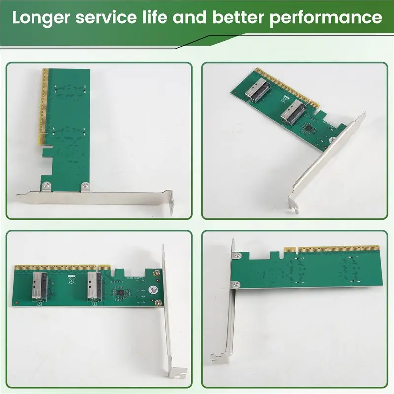 A53M-PCI Express 5.0 X16 Expansion Split Card Adapter Two MCIO Slots- Bifurcation HBA U. 2 NVME Breakout Board