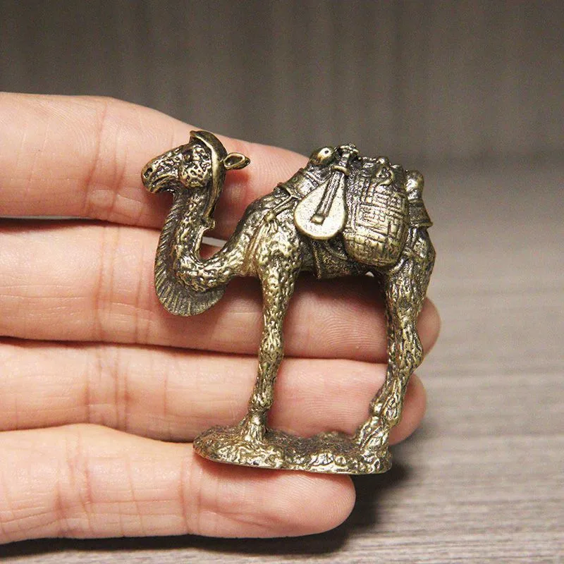Brass Copper Camel Office Desktop Ornament Living Room Decoration Craft m894