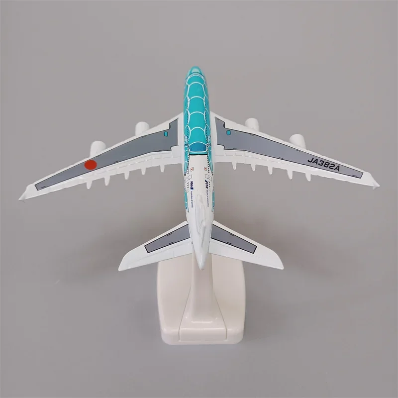 16cm Air Japan ANA Airlines Green Cartoon Sea Turtle Airbus 380 A380 Airways lega di metallo Diecast modello di aereo aereo aereo