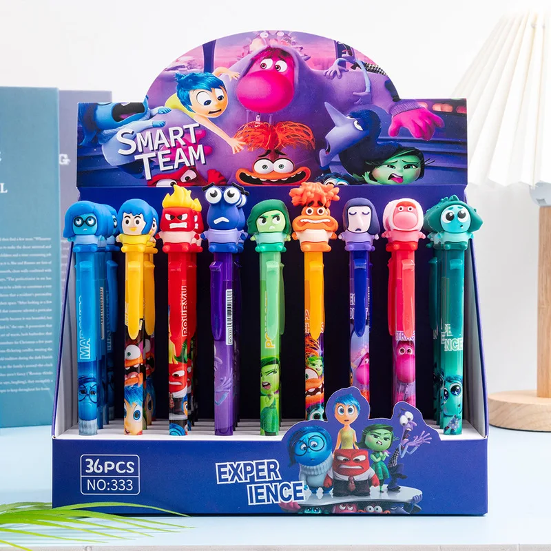 

9/36pcs Anime Inside Out 2 Doll Gel Pen 0.5mm Erasable Blue Smart Team Sign Press Pen Student Supplies Stationery Wholesale Gift