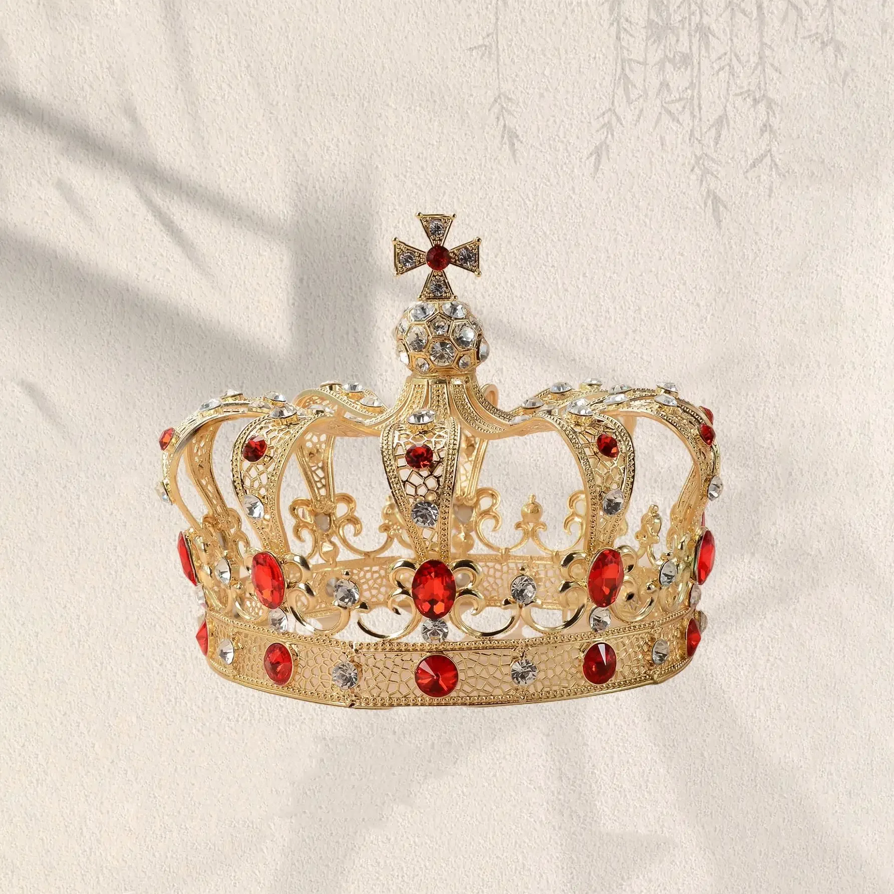 Royal Cross Castle Rhinestone Crown Party Tiara wedding Props