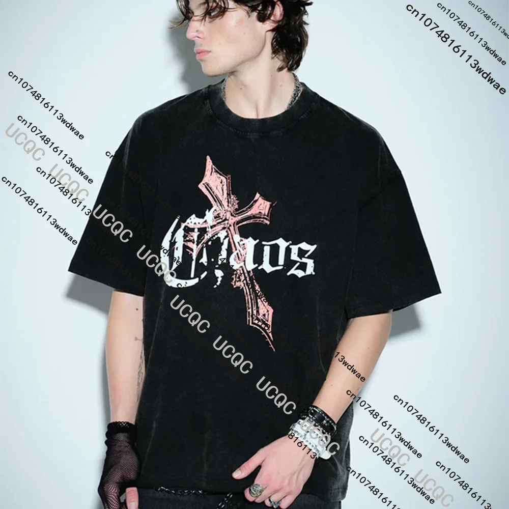 

Последняя мужская футболка в готическом стиле, черная хлопковая футболка с винтажным принтом, уличная одежда, топ, готическая одежда, модная рок-панк-хэллоуин