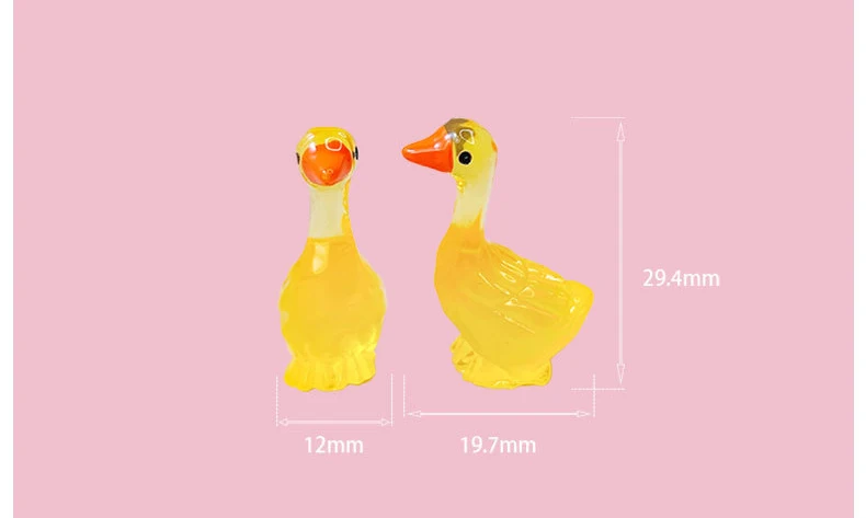 10PCS Mini Schwan Glow At Dark Vivarium DIY Zubehör Mimiatur Figuren Fee Garten Dekoration Kawaii Tiere Spielzeug