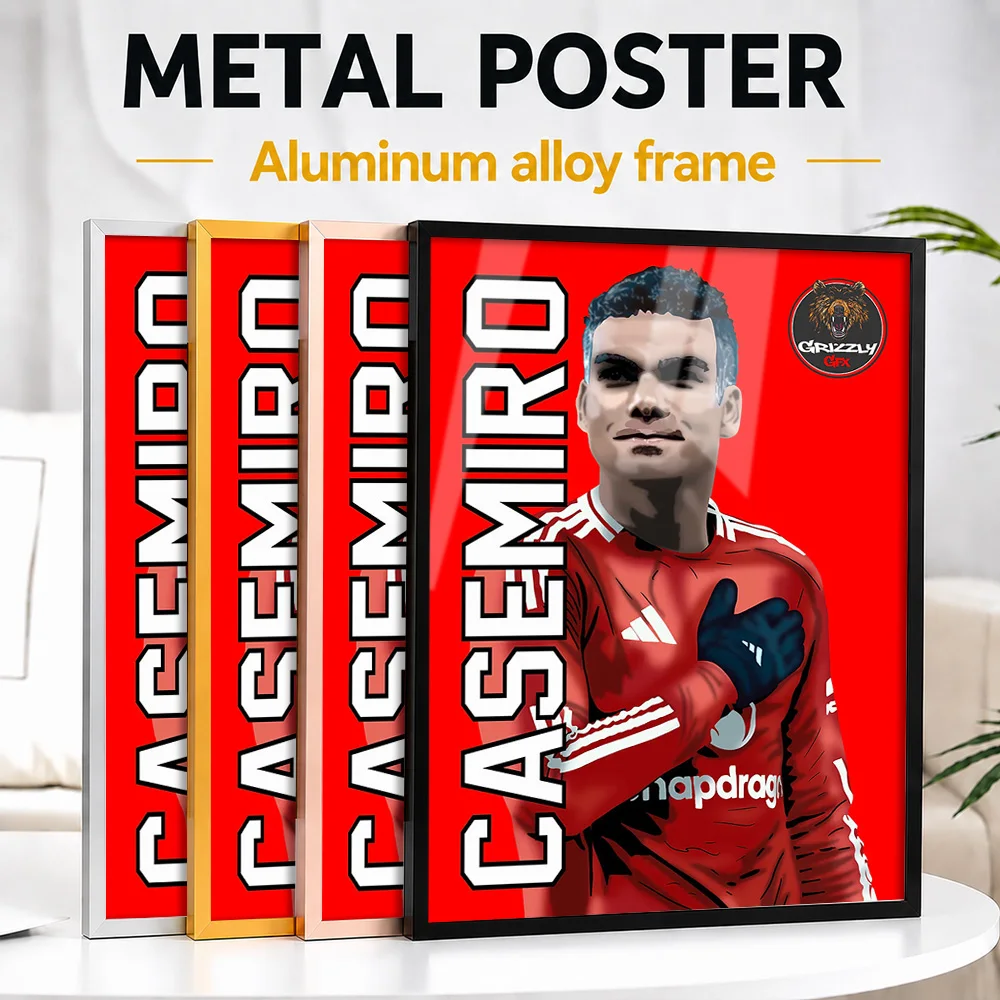 Casemiro Football Framed Aluminum Metal Poster Customized Photo Stadium Spirit Style Wall Art For Game Room Memorable Fan Gift