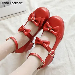 2024 Lente Herfst Nieuwe Vrouwen Pompen Lolita Platform Hoge Hakken Rood Zwart Kant Mary Jane Boog Blokhak Dames Feestschoenen 31-43