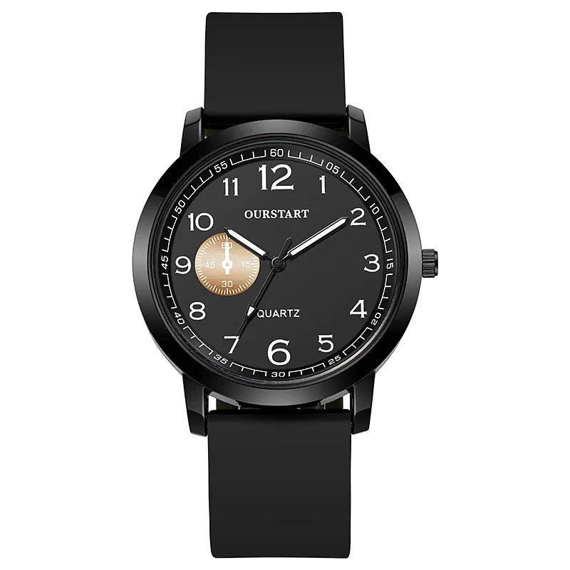 Premium Men's Student Quartz Watch Silicone Band Decorative Casual Wristwatch For School Daily Commute Outdoor Sports Boy Gifts