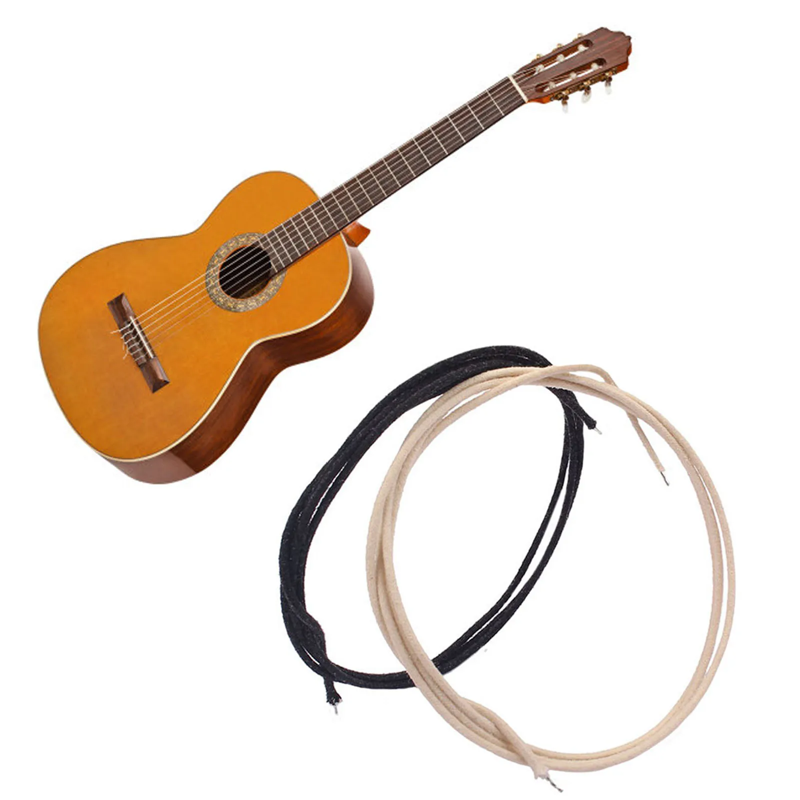 Ammoon 2Pcs 3.3 Feet Pre Tinned Guitar Wire Shielded Noise Reduction Single Vintage Style Guitar Cable 1m Black and White
