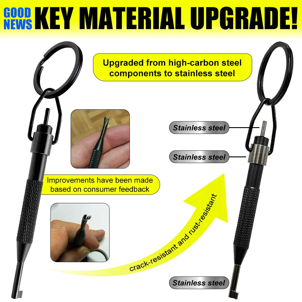 AK-01B Rotating Handcuff Key, High Carbon Steel + Aluminum Alloy, with Key Ring, Police Handcuff Key for All Standard Series Han