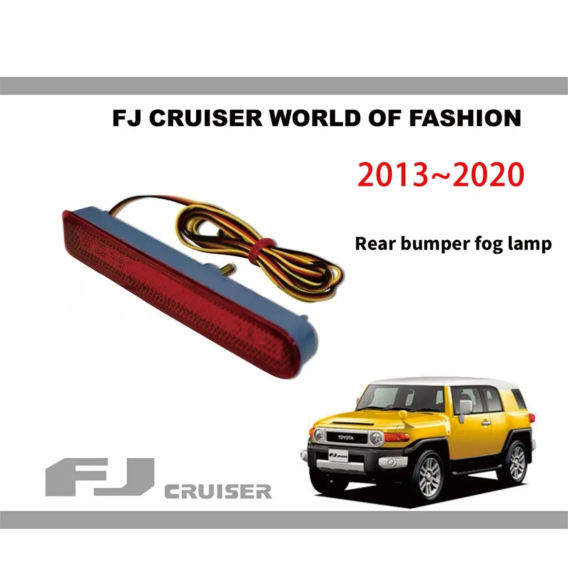 

For Toyota FJ Cruiser 2007-2014 Red LED Rear Bumper Reflector Lights Function as Tail/Brake & Rear Fog Light Turn Signal Light