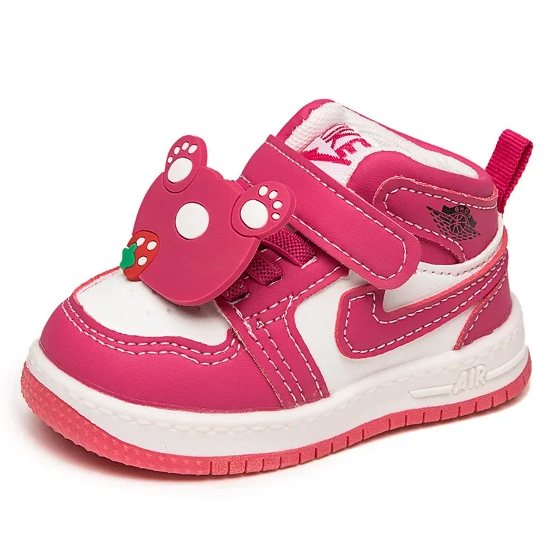 2024 Baby Boys Girls Casual Shoes Toddler Soft Bottom First Walking Shoes Children\'s Sneakers Disney Lotso Bear Kids Shoes