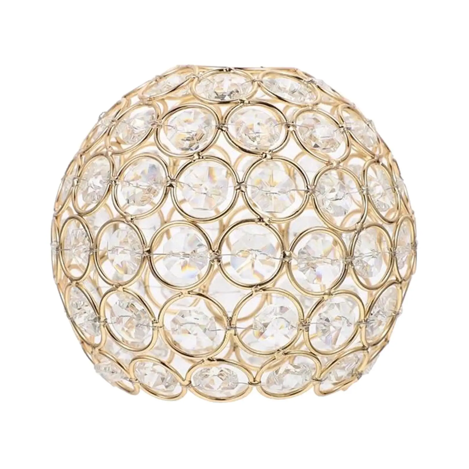 Metal Crystal Lampshade Clip on Table Lamp Shade Luxury Pendant Light Cover for Bedroom Living Room Bedside Decor