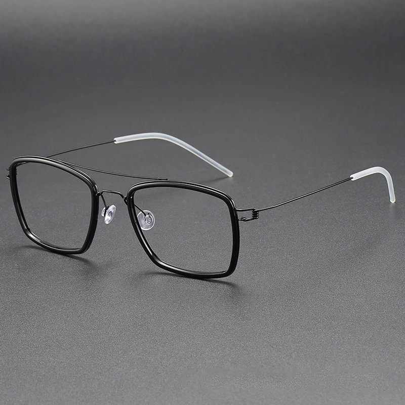 

Retro ultralight double beam Titanium Optical glasses frames Men Women Luxury Brand Square Prescription Eyeglass frames Eyewear
