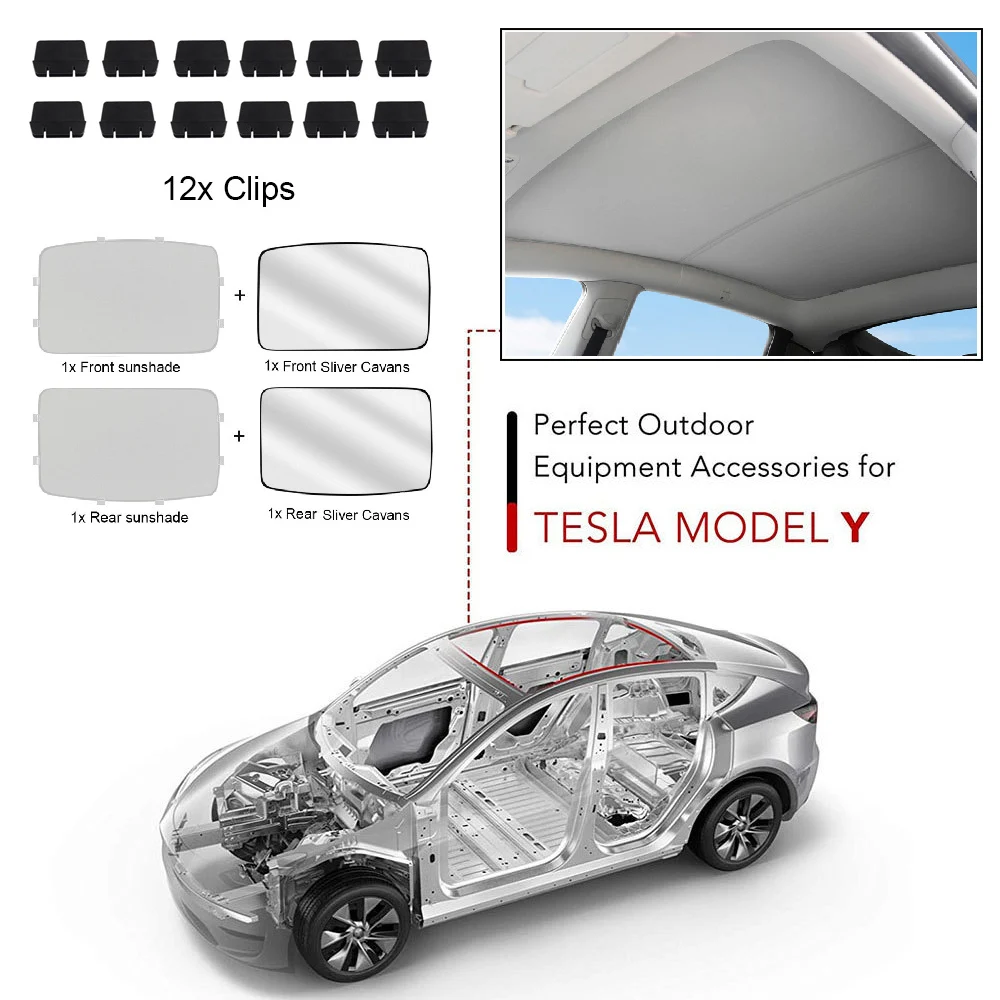 For Tesla Model Y 2023 Sunroof Skylight Sunshade Upgrade Car ModelY 2022 Glass Sun Roof Shade Protection Shading Net Accessories