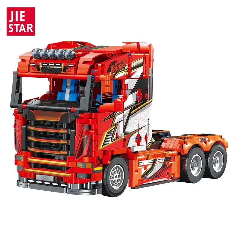 

Building Blocks JJ9070 Scania Heavy Duty Truck Head Toy Assembly Model Educational Play Vehicle Collectible for Kids