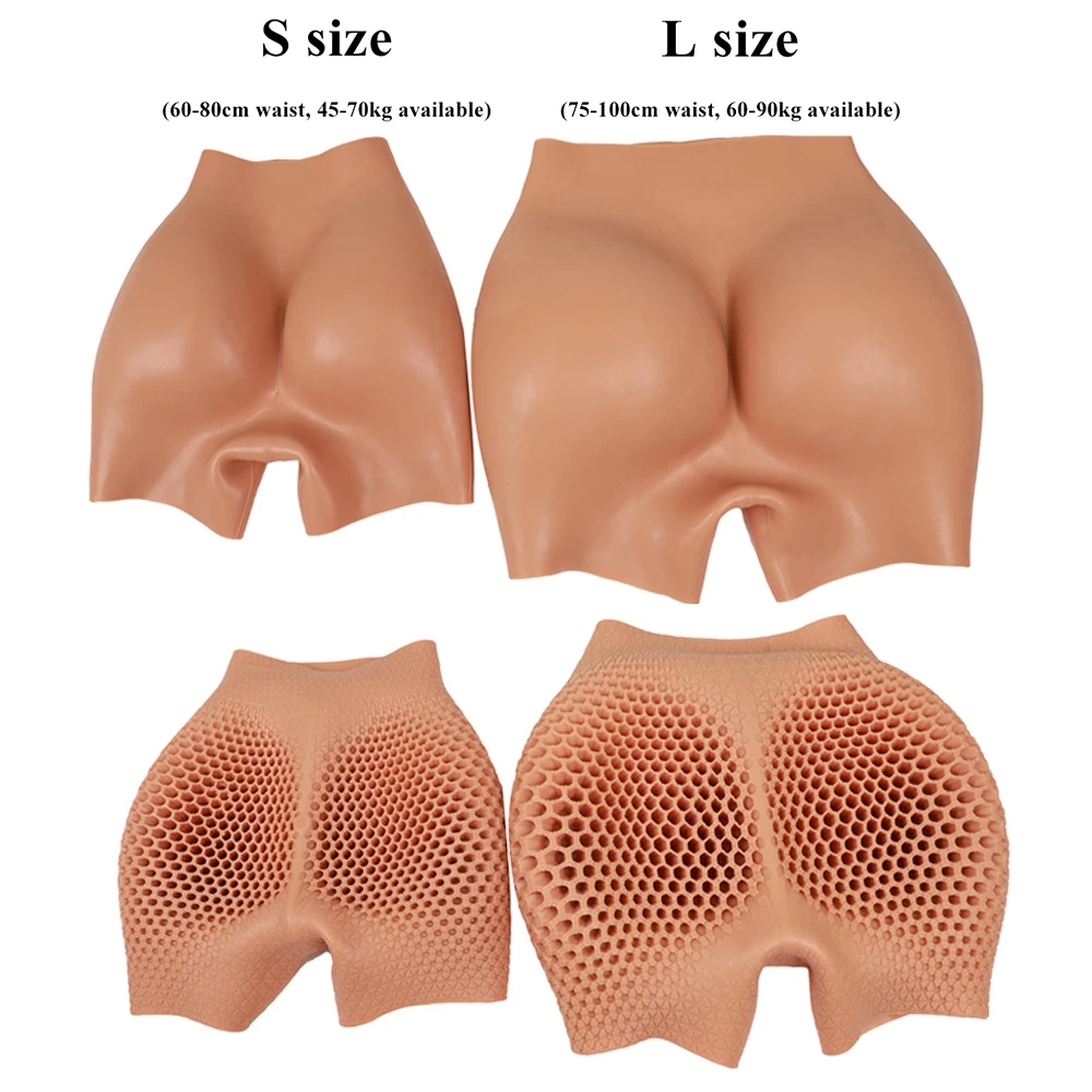 Honey Comb Silicone Underwear Buttock Thick Hips Silicone Male To Female Bum Open Crotch Panties Fake Butt Silicone Buttock