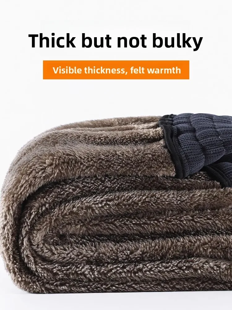 

Plus Size Extra Thi Fce Lined Narrow Cut Corduroy Wide Leg Pants Women Autumn Winter High Waist Straight Cut Trousers Commute...