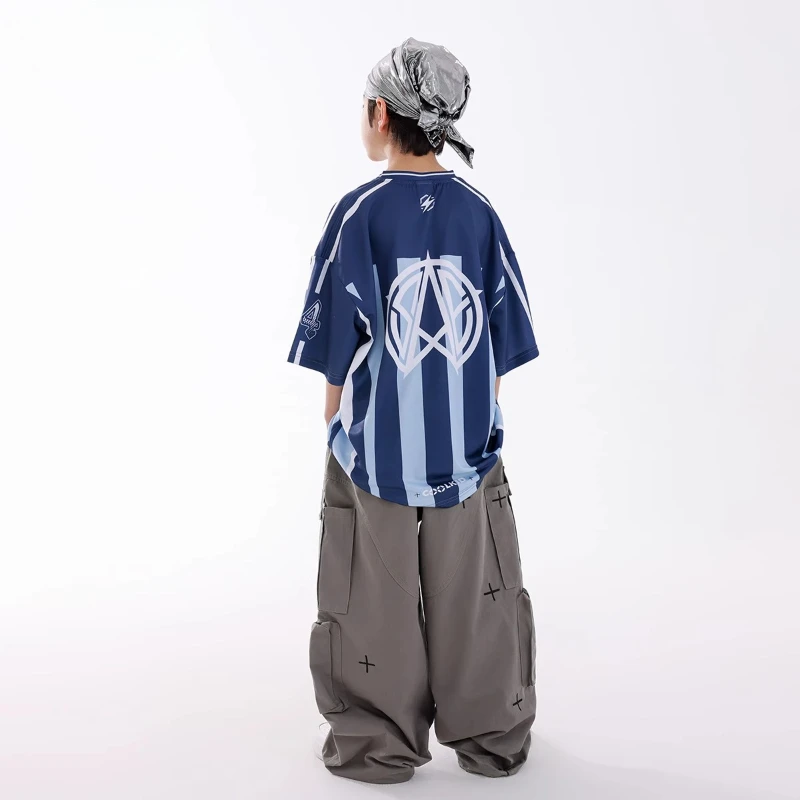Nuovi ragazzi vestiti Hip Hop Street Dance Fashion Costume maniche corte Top Pantaloni larghi Gruppo Jazz Costumi di performance sul palco