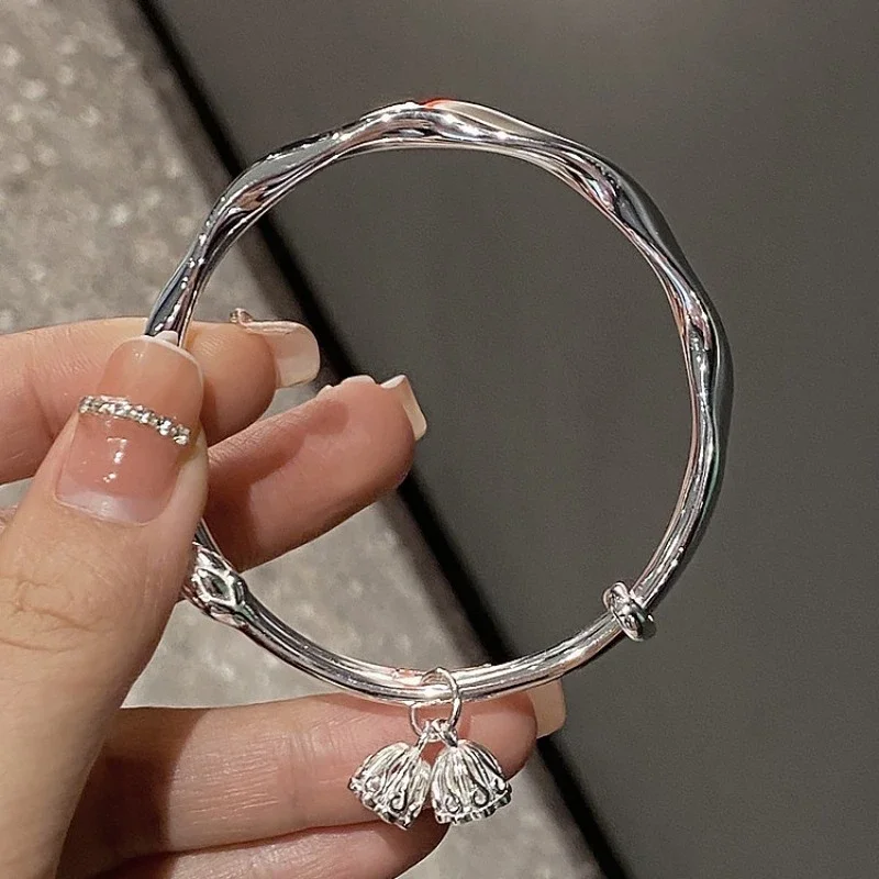 Fashion New 999Silvering Personality Lotus Seedpod Bracelet Jewelry High Profile Personalized Simple Lucky Gift for Girl