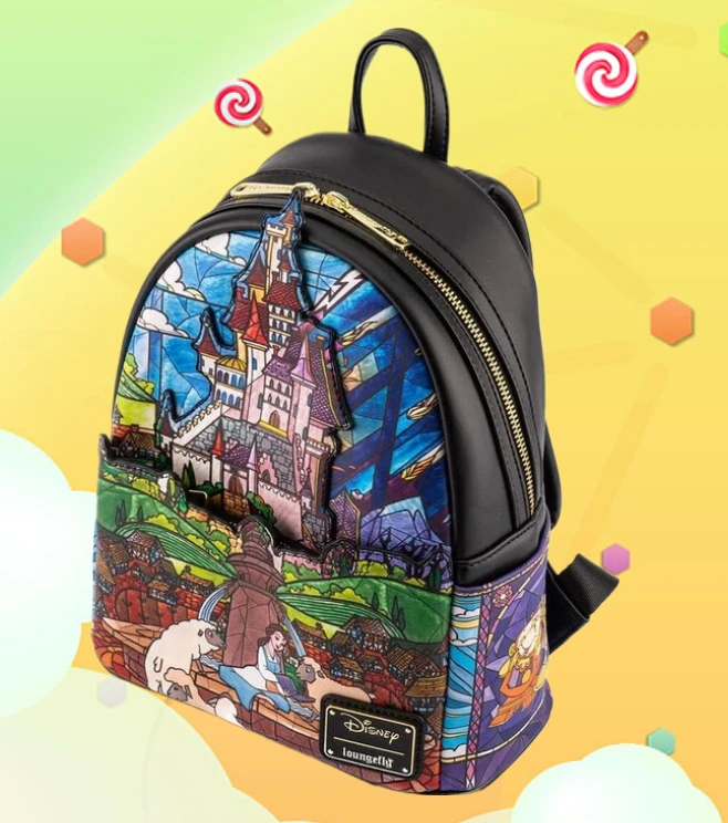 

Рюкзак «Красавица и чудовище», периферийная школьная сумка из искусственной кожи, милая мини-портативная дорожная сумка для отдыха, рюкзак унисекс, подарок