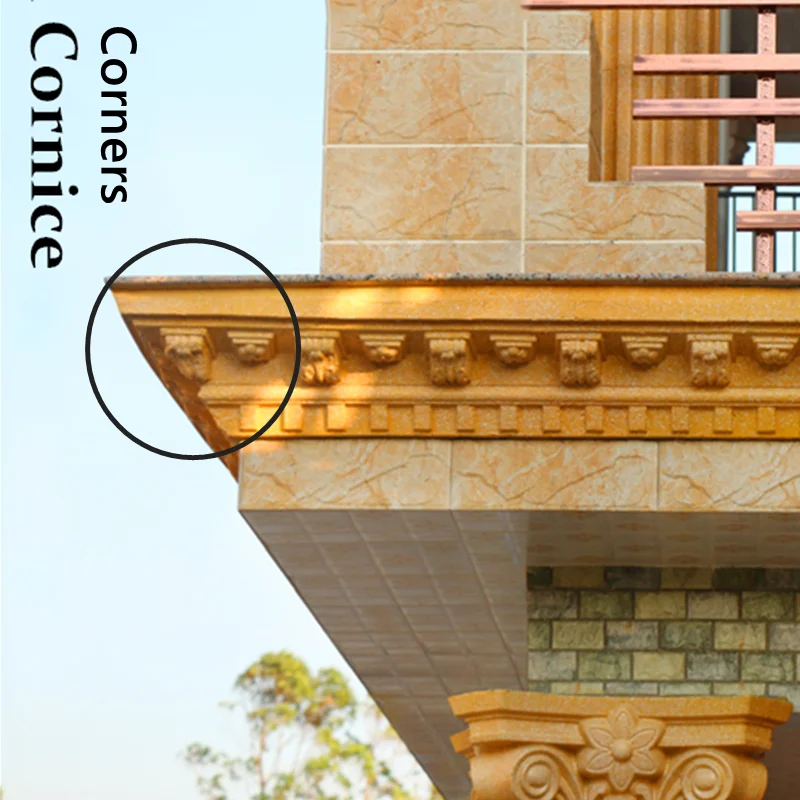 ABS Plastic Cornice Cornice Mold, Roof Top, Balcony Decoration, Plain Eave Line Mould, Home Decoration, 40cm/15.7in Wide