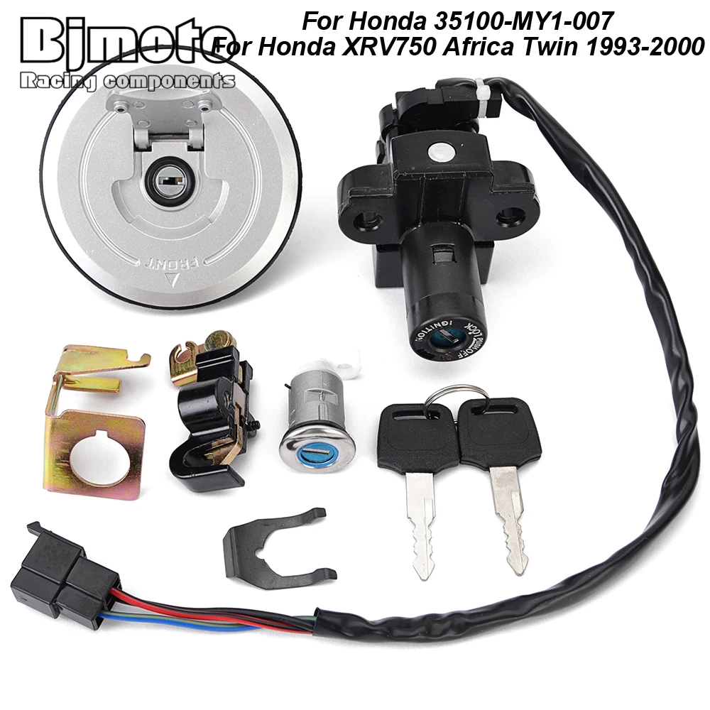 

35100-MY1-007 Motorcycle Fuel Gas Cap Ignition Switch Seat Lock with Key Kit For Honda XRV750 Africa Twin 1993-2000