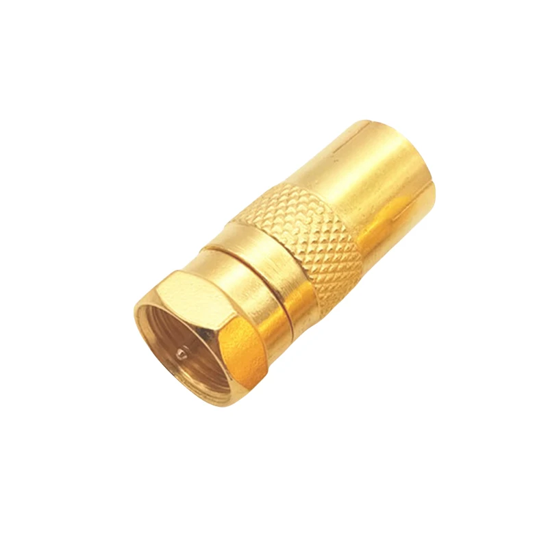 F Male TO PAL Female PLUG TV Coax Cable Adapter RF Coaxial Connector Gold Plated Straight