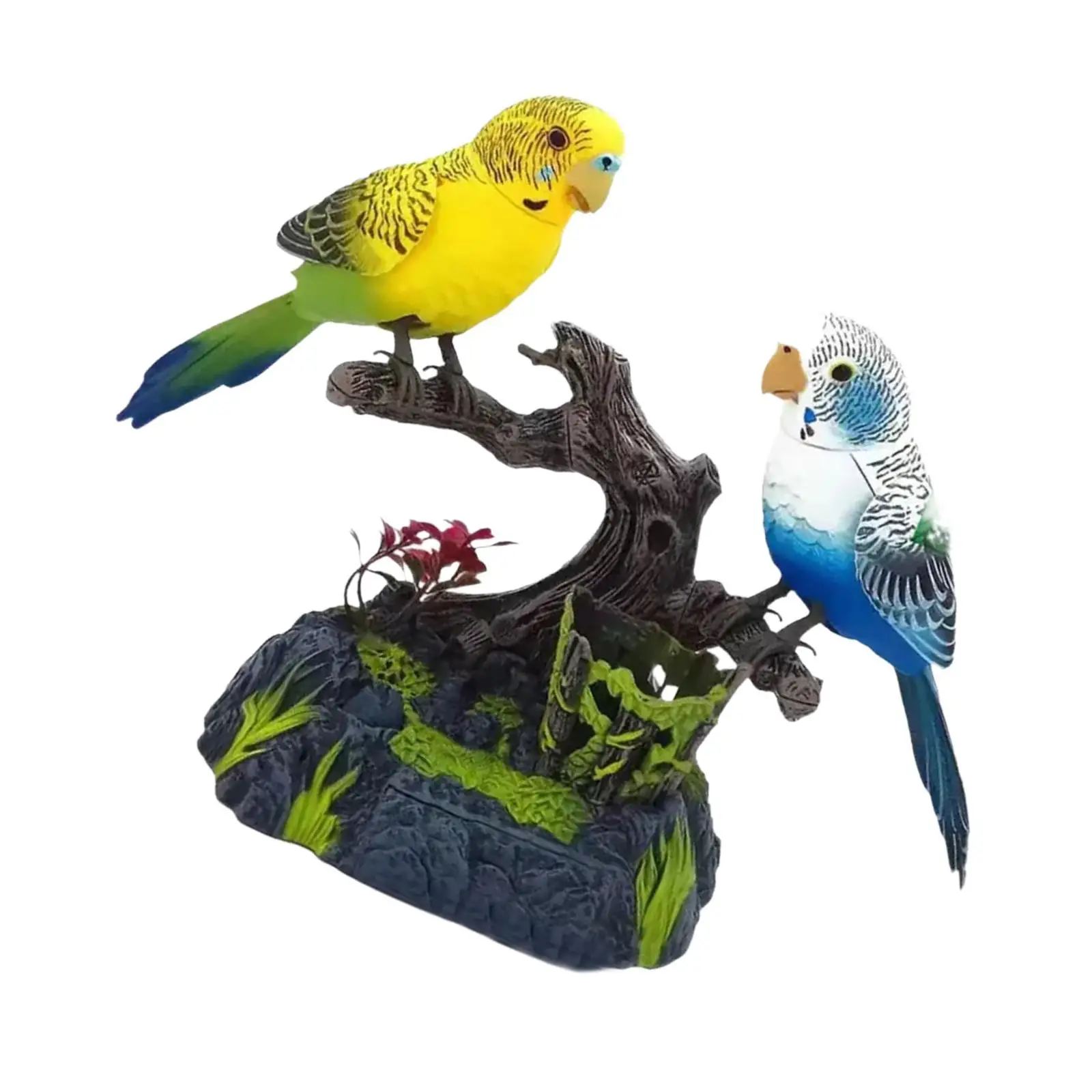 Sound Control Chirping Singing Bird Toy Interactive Talking Parrot Electric Moving Sculpture for Kids Gift Home