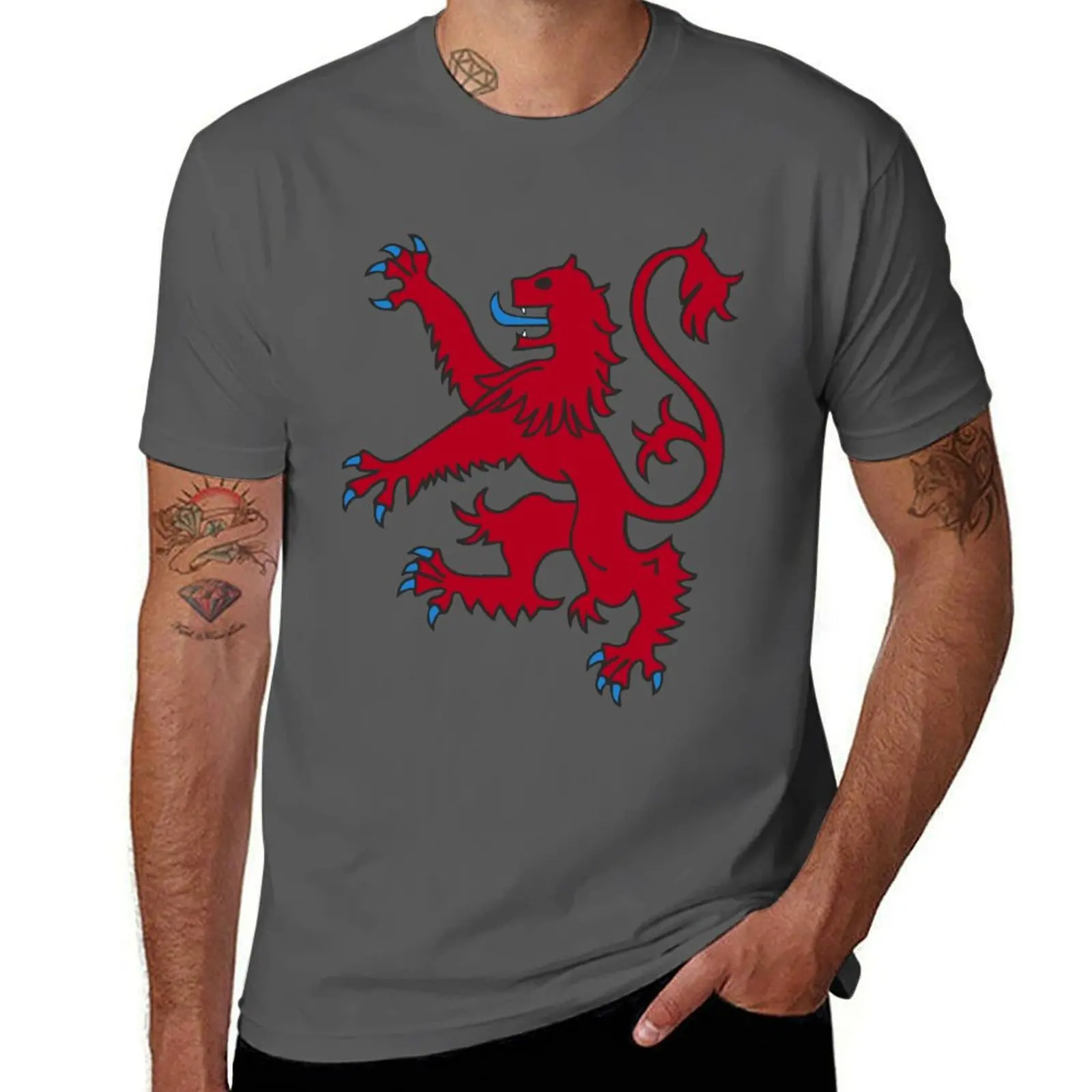 Lion Rampant T-Shirt Clothing summer shirt rapper graphic tees T-shirts for men cotton