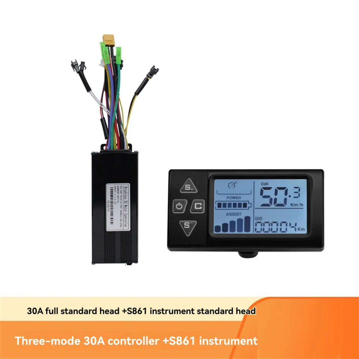 AT59 36 فولت 48 فولت 30A 750 واط 1000 واط فرش السيارات محرك تحكم S861 اللون LCD عدة لإصلاح دراجة هوائية جبلية كهربائية سكوتر