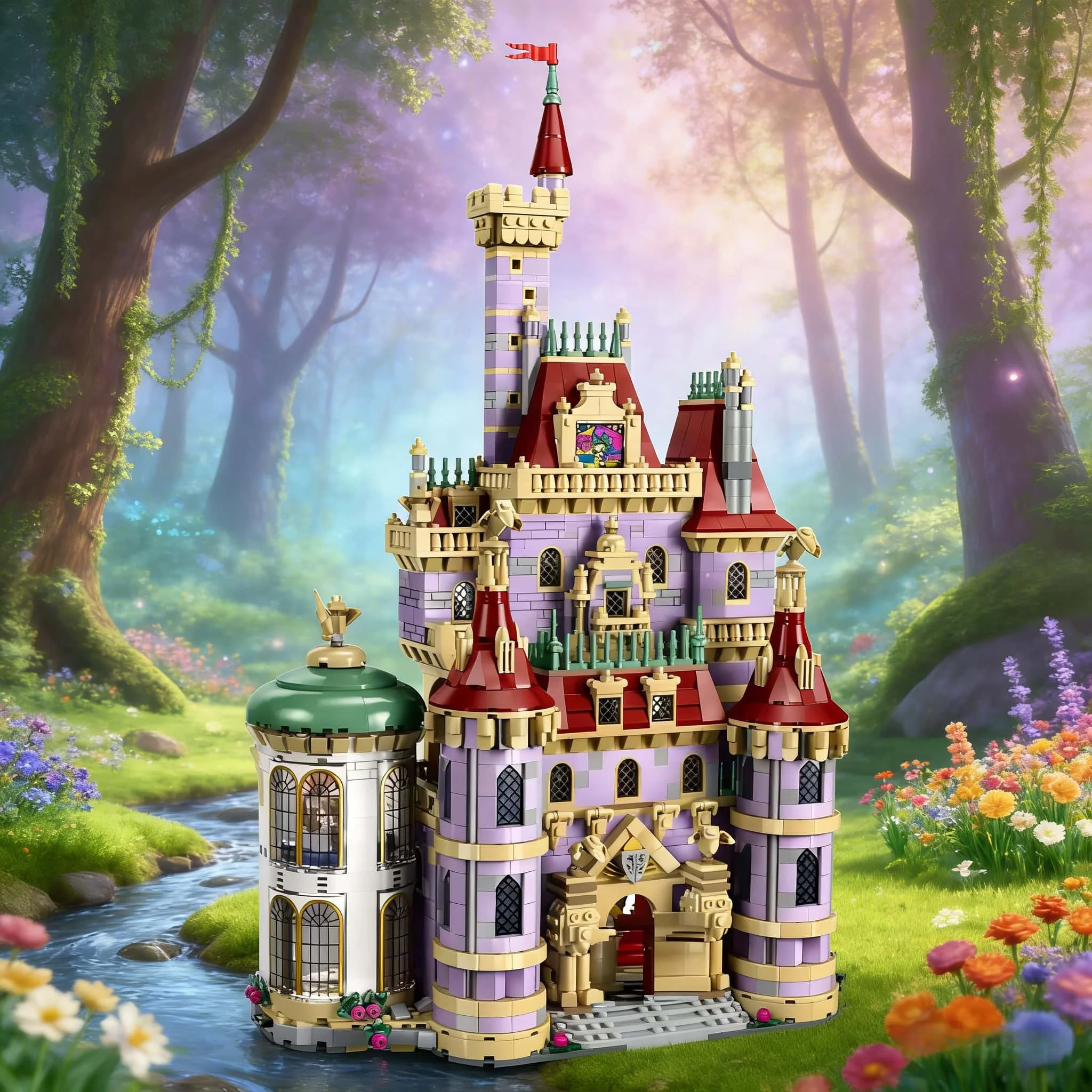 

2026 New Beauty and the Beast Castle assembly 2916PCS brick building block model adult decoration Christmas Birthday gift