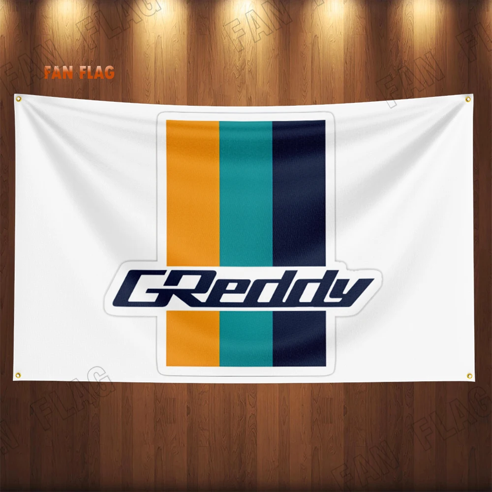 90x150CM Greddy Auto Parts Flag Polyester Printed Garage or Outdoor Decoration Tapestry Car Racing