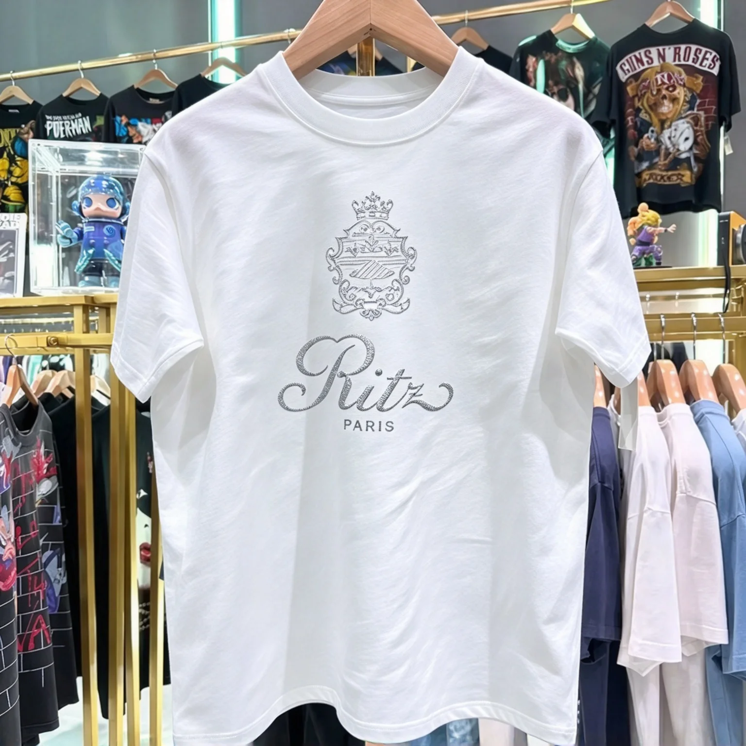 2026  Vintage Royal Emblem Text Large Printed Cotton Unisex Short Sleeve T-Shirts,  Print Tees for Kids Adults