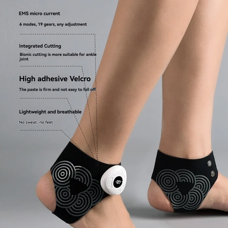 

Электрический массажер для ног EMS, импульсный массажер для ног, обтягивающий сустав стопы, стабильная реабилитационная защита, голые против растяжения связок