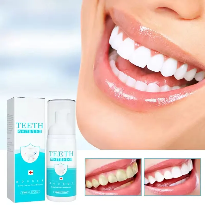 Teeth Whitening Toothpaste Cleaning Mousse Yellow Stains Removal Deep Cleaning Dental Bleaching Tooth Care Products 50ML