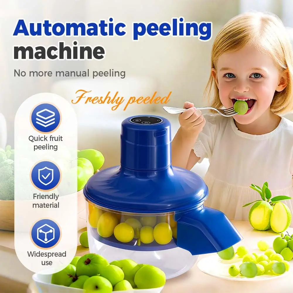 

Automatic Electric Fruit Peeler Intelligent Peeling Machine Portable Wireless Grape/tomato/Garlic Peeler for Home Fast Kitchen