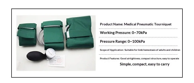 Manual Air Pressure Tourniquets Orthopedic Surgery Pneumatic Tourniquet Medical