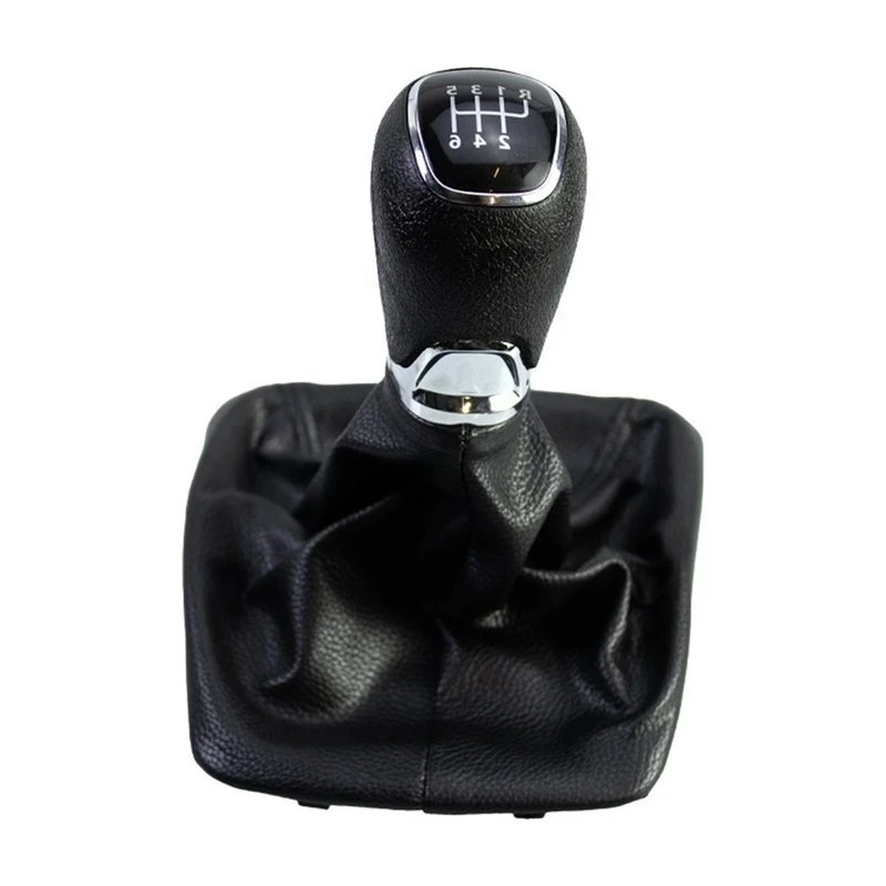 Car 6 Speed Gear Shift Knob With PU Leather Gaiter Boot Cover Lever Change Knob For Skoda Octavia 2 A5 A6 2004-2012