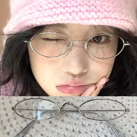 2025 여자를위한 빈티지 Y2K 금속 안경 여자 작은 타원형 프레임 안경 안티 블루 라이트 투명 간단한 유리 독서 안경