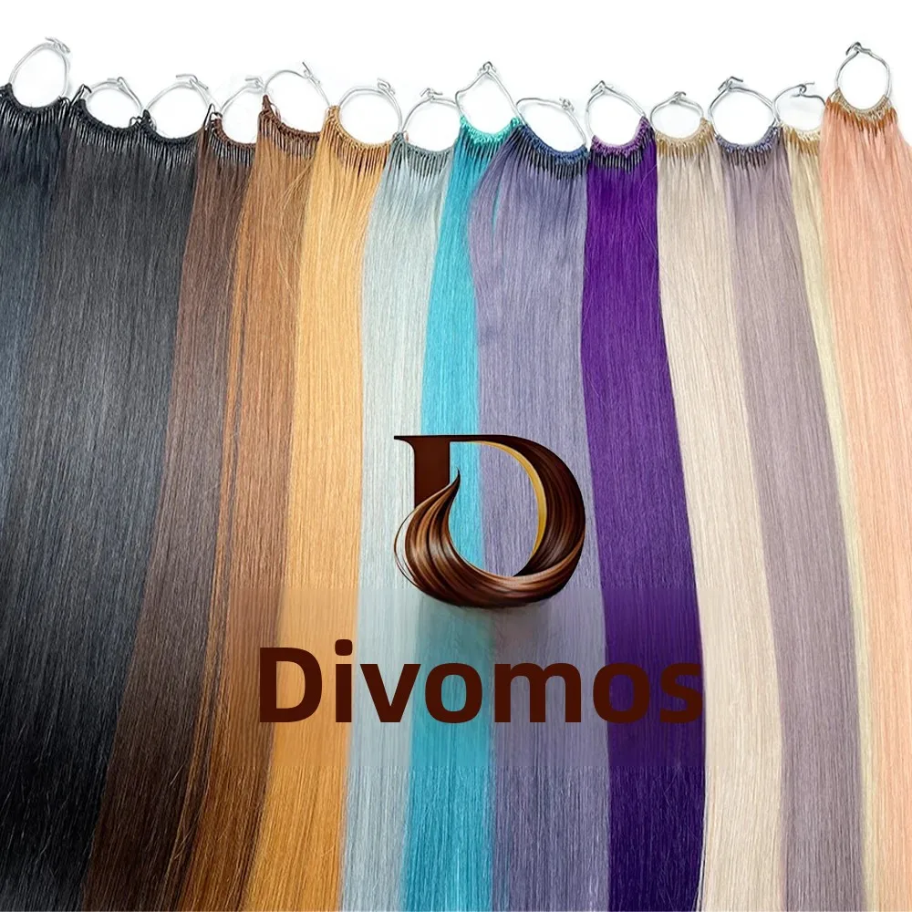 korean-hot-selling-pure-cotton-100-human-hair-cotton-thread-double-head-double-brushed-feather-hair-extensions-natural-color