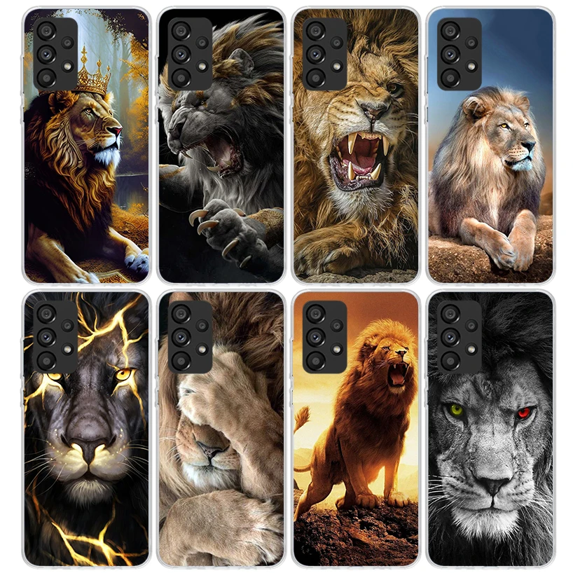 Lion Alpha Male Cub Phone Case For Samsung Galaxy A15 A14 A13 A12 A55 A54 A53 A52S A25 A24 A35 A34 A23 A33 A22 A32 A05S A03S A04