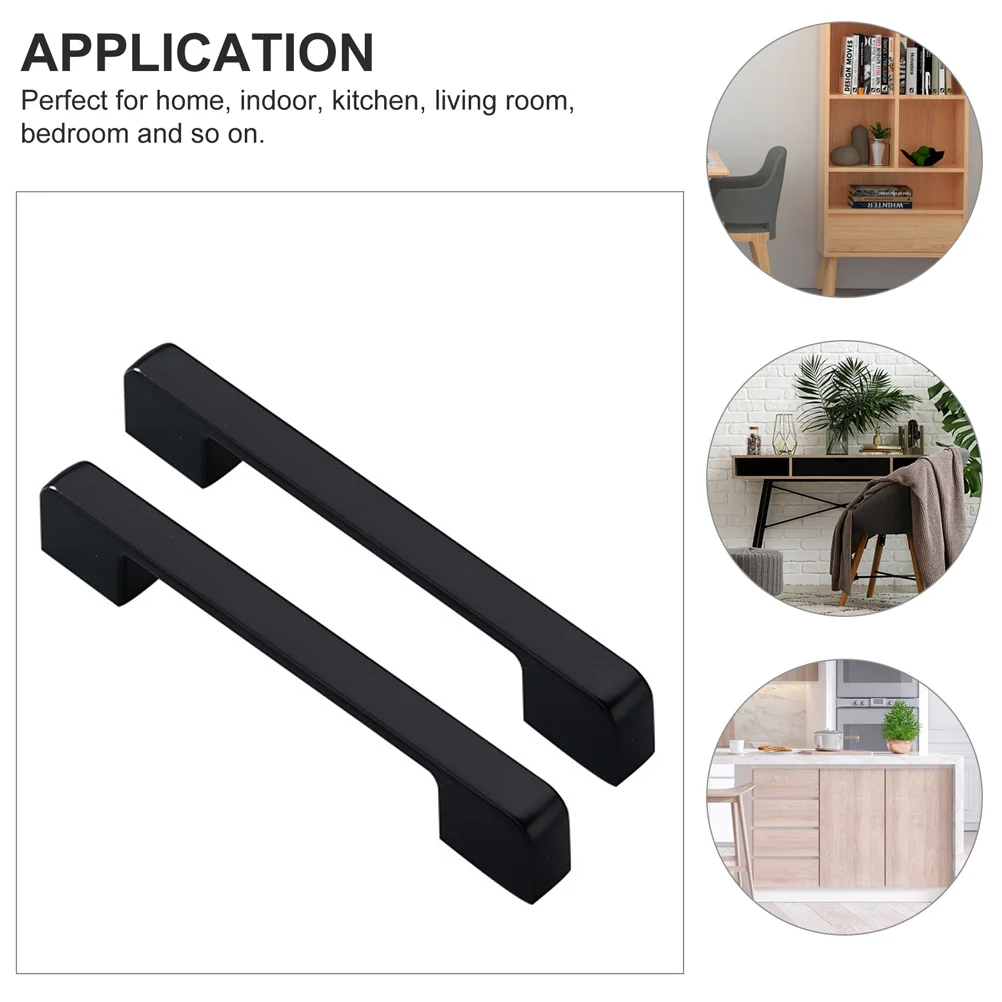 1 пара дверных ручек шкафа из цинкового сплава, черные ручки для ящиков, современный шкаф, мебельная фурнитура, металлические дверные ручки