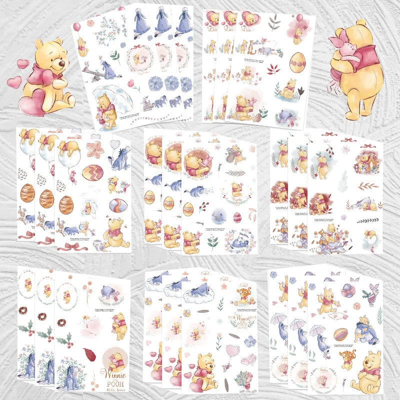 

Милый мультфильм Дисней, новый Винни-Пух, наклейка на коллаж для девочек, украшение для дня рождения, наклейка для мальчика, награда, материал для журнала