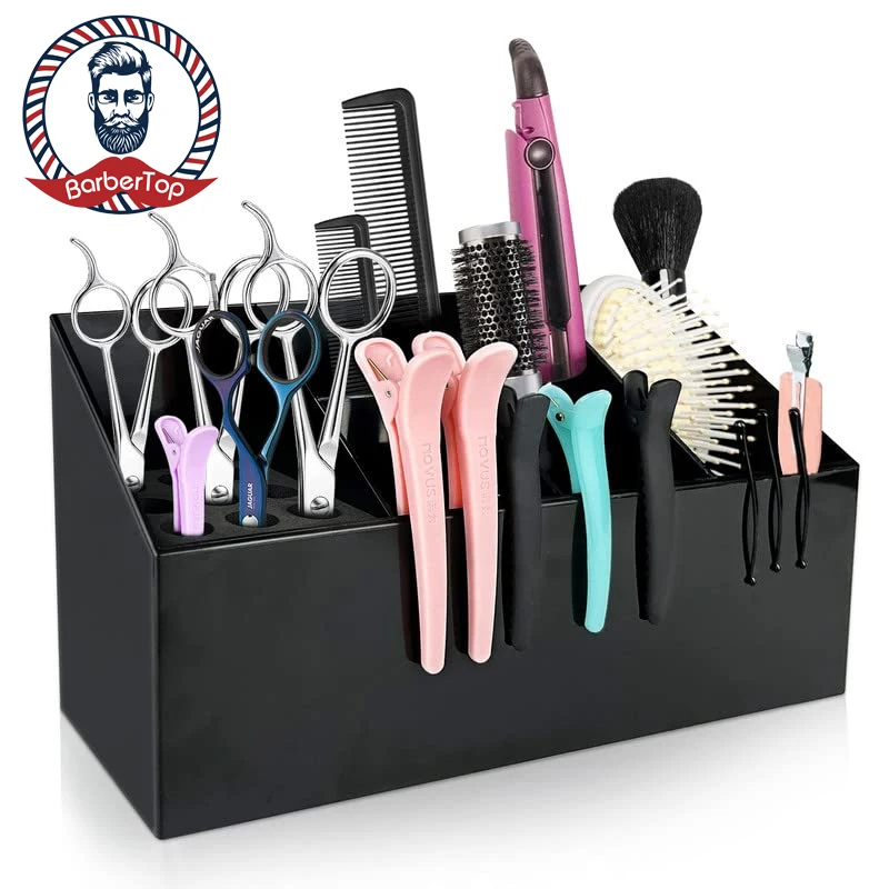 

Barber Store Organizing Box Salon Barber Tool Rack Scissors Storage Sponge Storage Case Styling Accessories