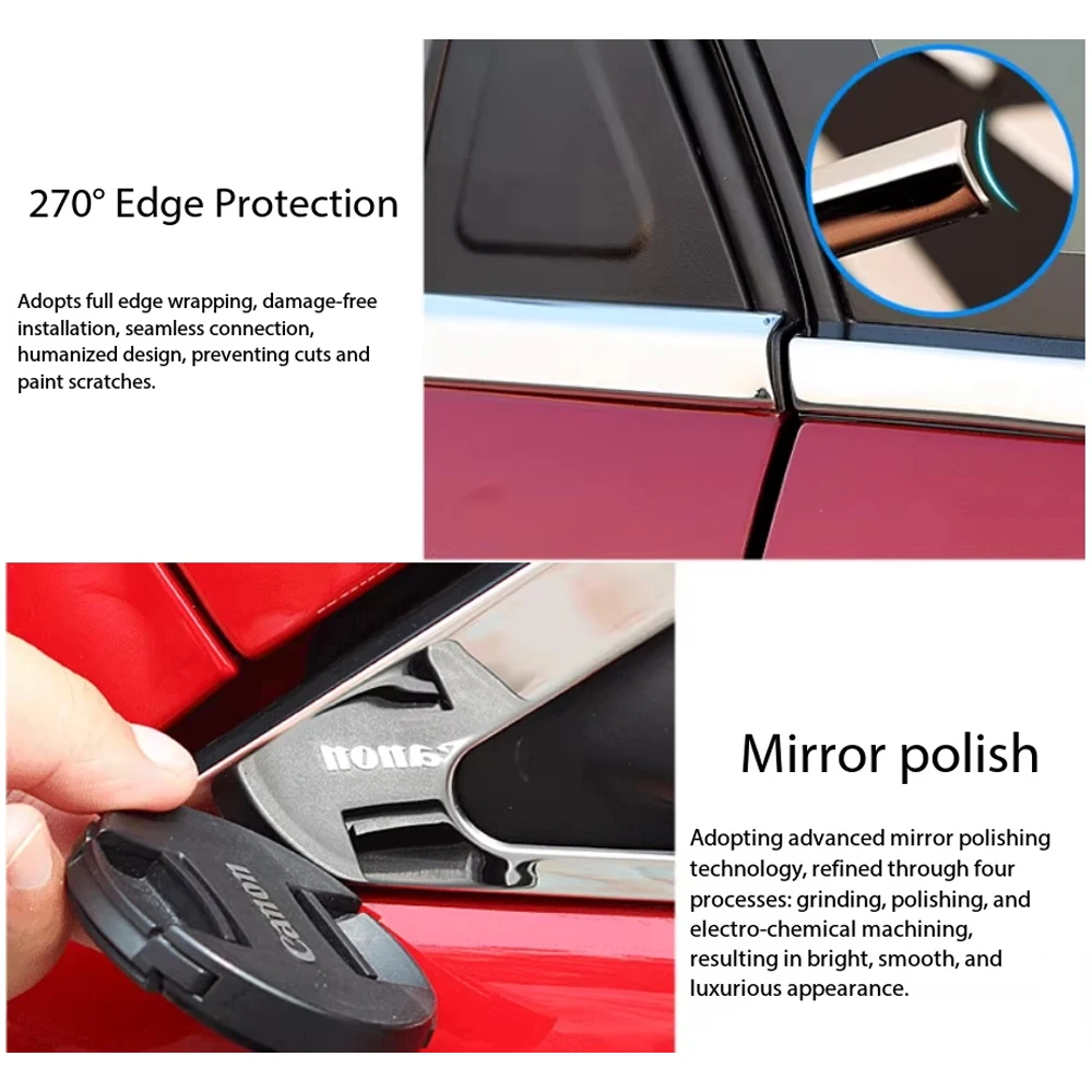 Car Window Frame Strips Trim for Toyota RAV4 Core XA60 GR Sport 2026~2028 Cover Silver Black Stainless Steel Sticker Accessories
