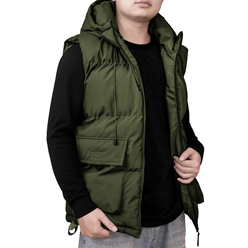 

Mens Sweatwear 2025 Winter Men Vest Parkas Cotton Casual Sleeveless Jackets Stand Thick Solid Color Vests Jacket Male Clothing