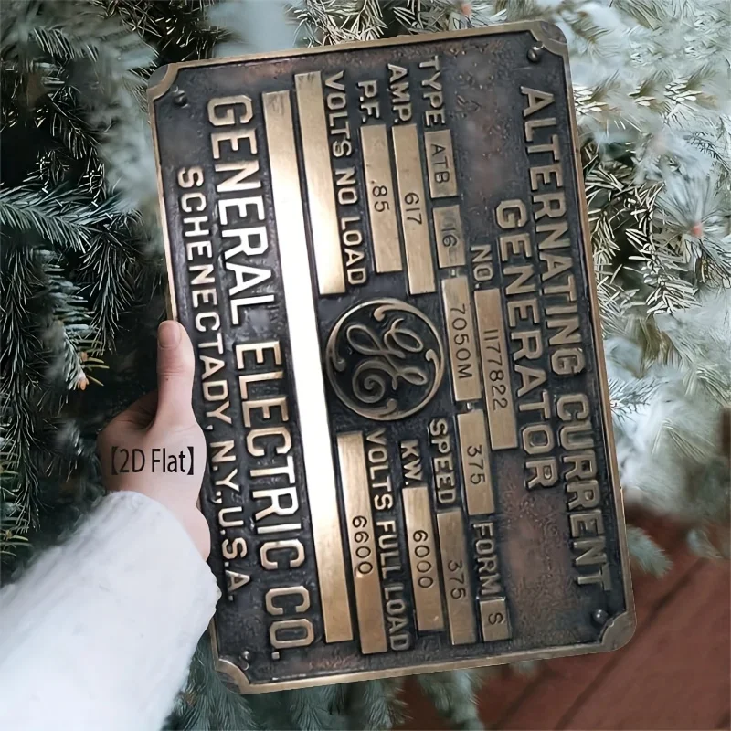 

Creative iron sheet decorative painting-Vintage Generator Knowledge Metal Poster, No Text, Wall Hanging, Without Battery, for S
